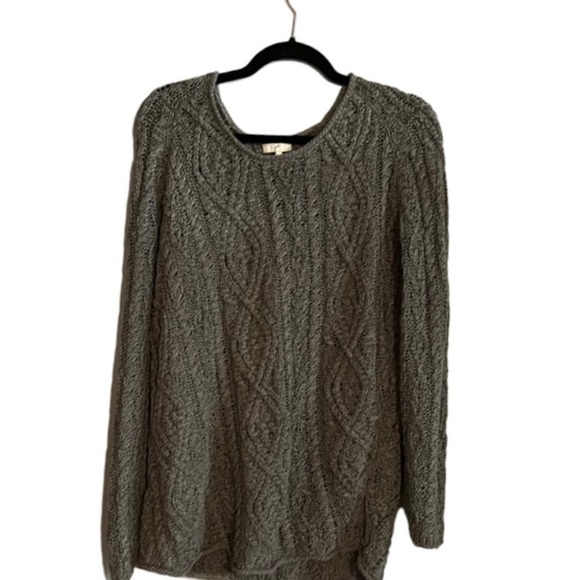Joie Gray Textured Cable Knit Pullover Sweater Women’s Large - Picture 2 of 6